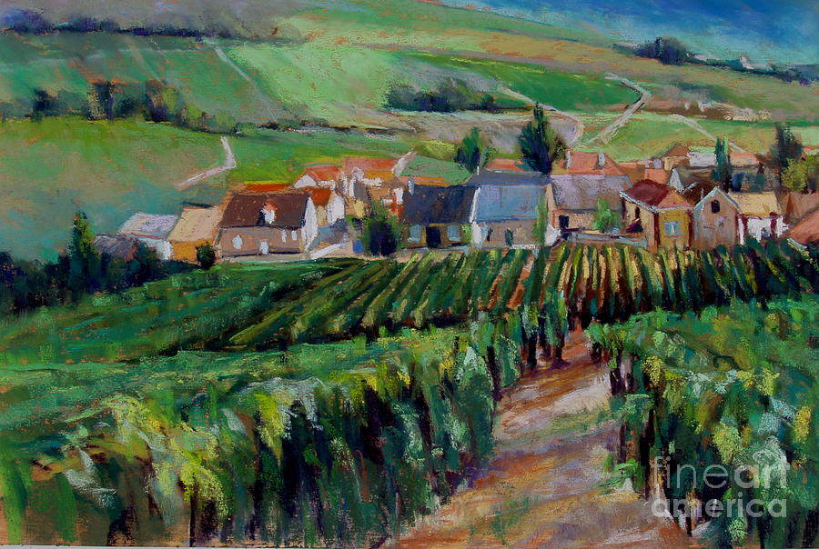 Wine Painting - Epernay Vineyards by Virginia Dauth