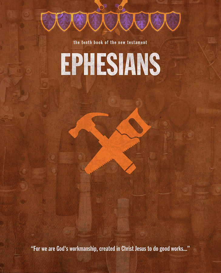 Ephesians Mixed Media - Ephesians Books Of The Bible Series New Testament Minimal Poster Art Number 10 by Design Turnpike