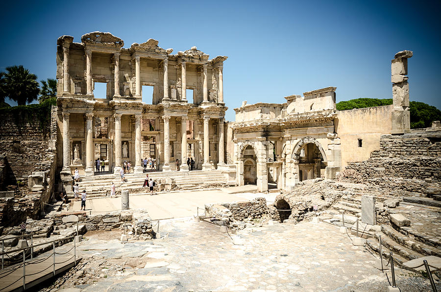 Ephesus Library on Sunny Day Photograph by Anthony Doudt