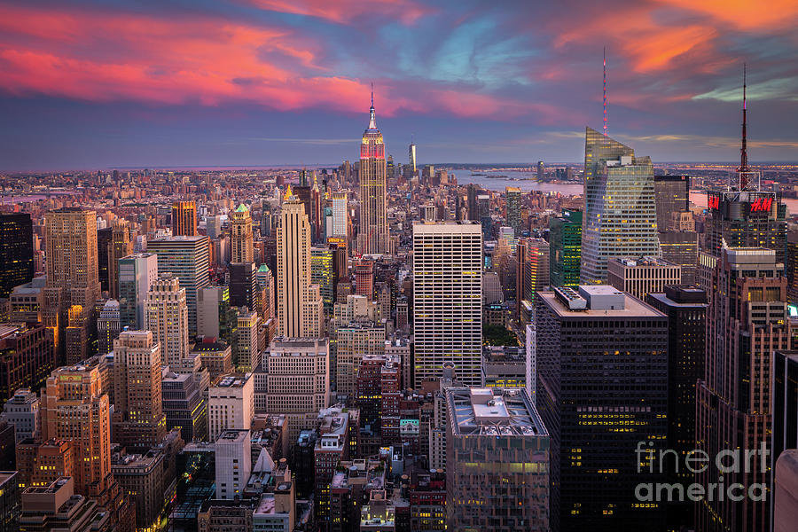 Epic Manhattan Sunset Photograph by Inge Johnsson