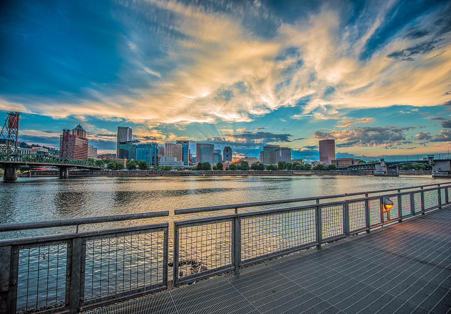 Epic Sky Portland Waterfront Sunset Photograph By Robert Smith Pixels