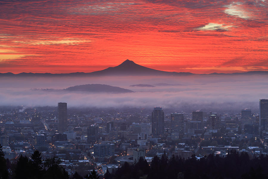 Portland Photograph - Epic Sunrise of Portland by Sungwook Choi