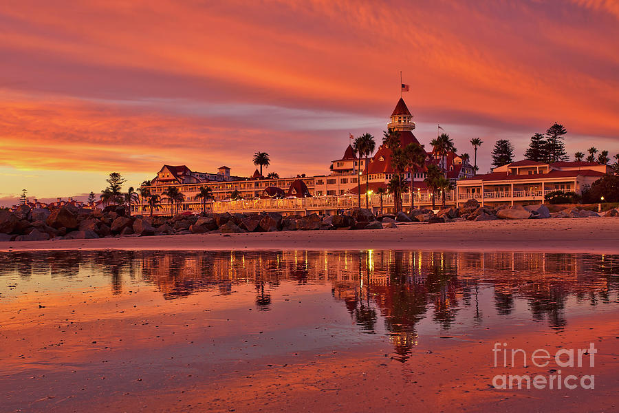 Epic sunset at the Hotel del Coronado Photograph by Sam Antonio