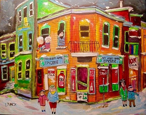  Epicerie Hoare Montreal Corner Store Painting by Michael Litvack