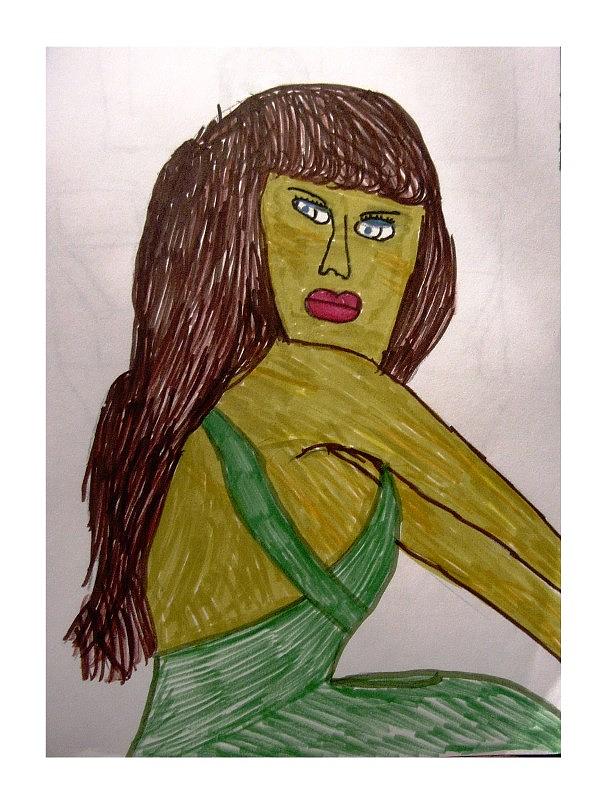 Woman Drawing - Eponine by Annie Dameron Woman Drawing - Eponine by Annie Dameron