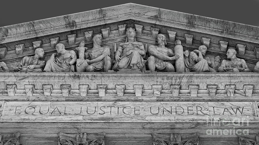Equal Justice Under Law bw Photograph by Jerry Fornarotto