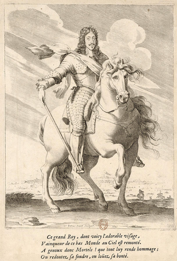 Equestrian portrait of Louis XIII of France Drawing by Pierre Daret