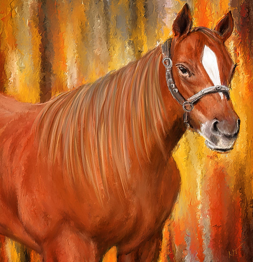 Equine Prestige - Horse Paintings Painting by Lourry Legarde