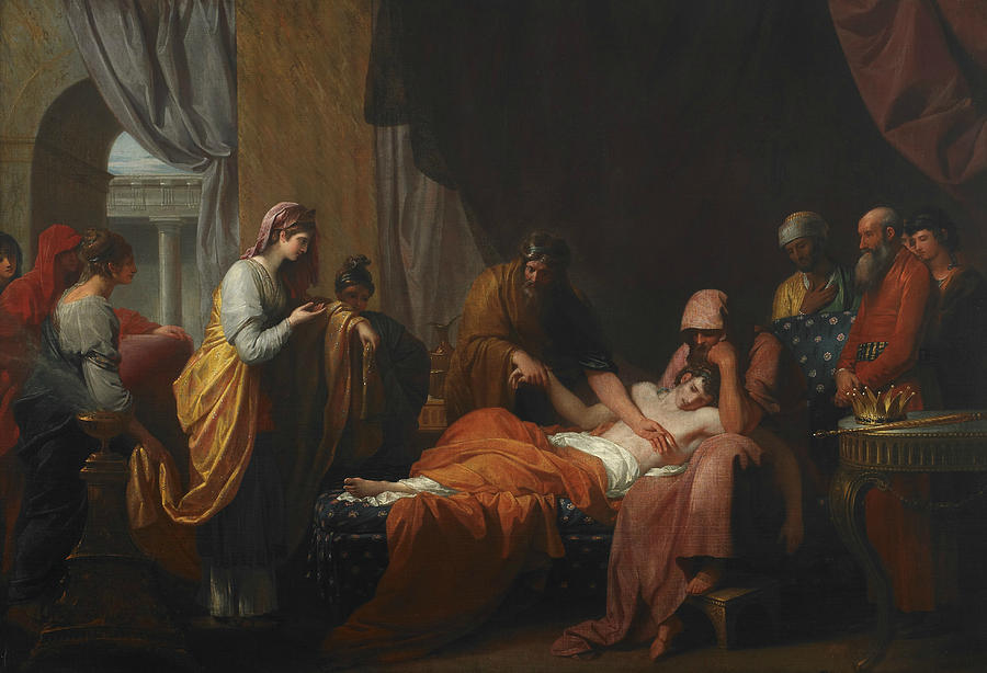 Erasistratus the Physician Discovers the Love of Antiochus for Stratonice  Painting by Benjamin West