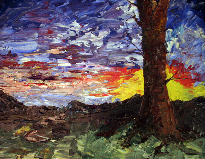 Erda sunset Painting by Nila Jane Autry