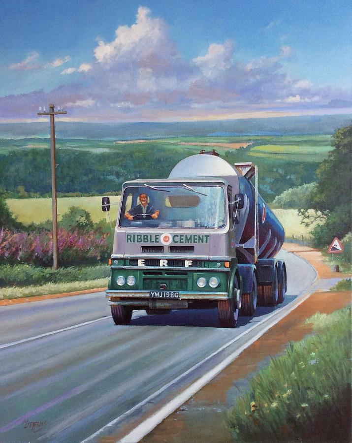 ERF tanker. Painting by Mike Jeffries