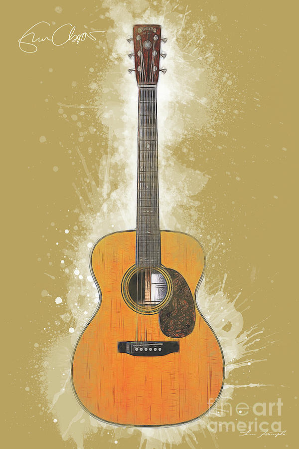 Eric Clapton Acoustic Guitar Digital Art by Tim Wemple