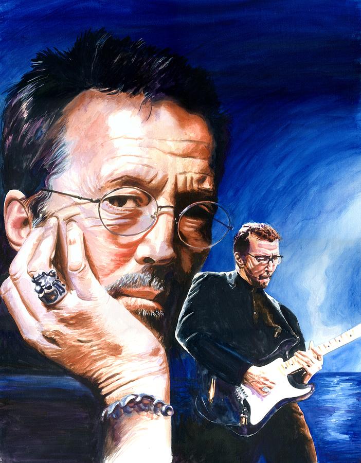 Musicians Painting - Eric Clapton Blues Lake by Ken Meyer jr