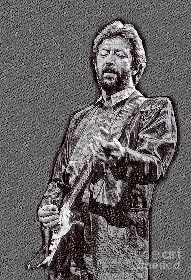 The Yardbirds Drawing - Eric Clapton Drawing by Eric Clapton Drawing
