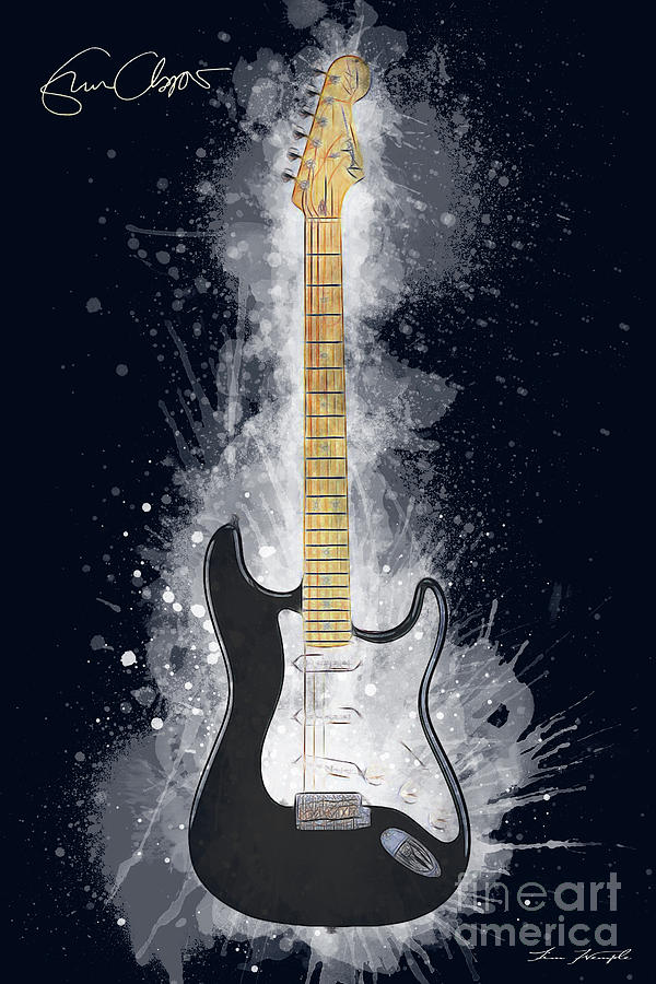 Eric Clapton Guitar Digital Art by Tim Wemple
