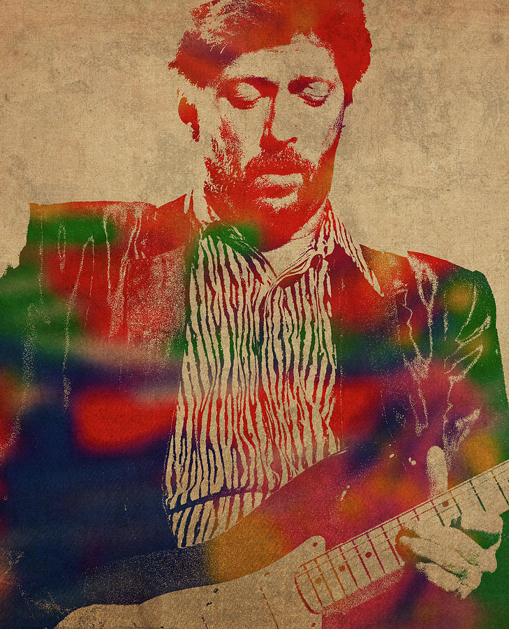 Eric Clapton Mixed Media - Eric Clapton Watercolor Portrait by Design Turnpike