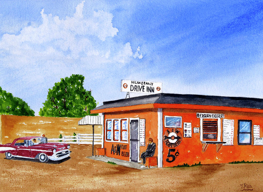 Ericksons Drive Inn Painting by Richard Stedman