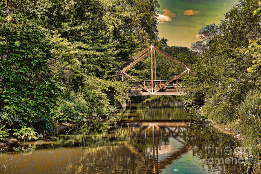 Nature Photograph - Erie Canal Bridge by Reese Lewis