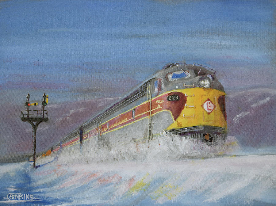 Train Painting - Erie Lackawanna Holiday by Christopher Jenkins