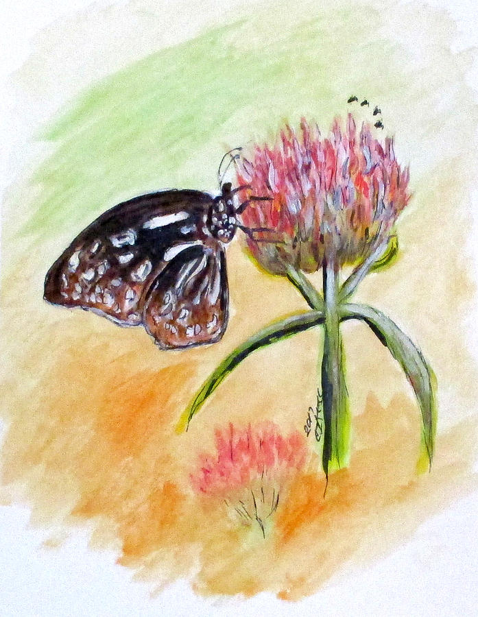 Erikas Butterfly Two Painting by Clyde J Kell