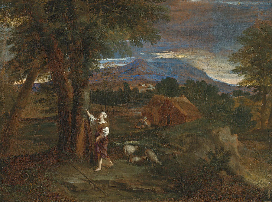 Erminia Carving the Name of Tancred on a Tree Painting by Pier Francesco Mola
