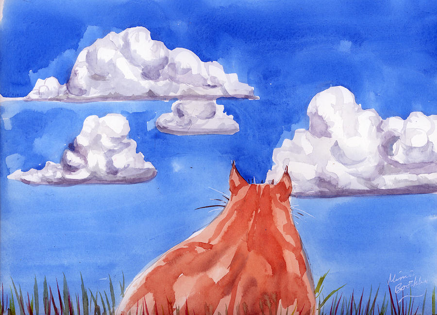 Cat Painting - Ernestos dream by Mimi Boothby