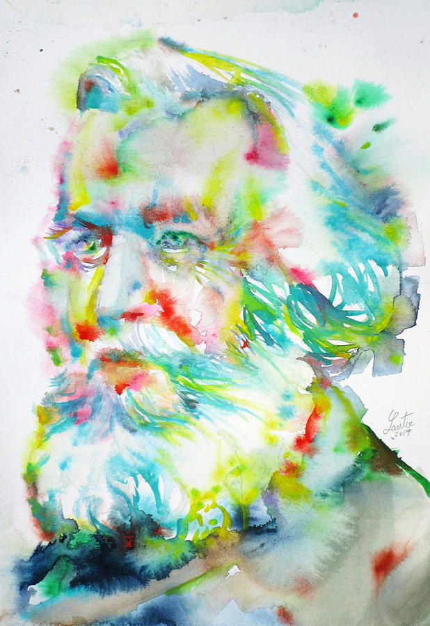 ERNST HAECKEL - watercolor portrait Painting by Fabrizio Cassetta