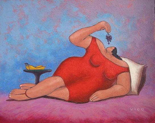 Grape Painting - Erotic Grapes by Vico Vico