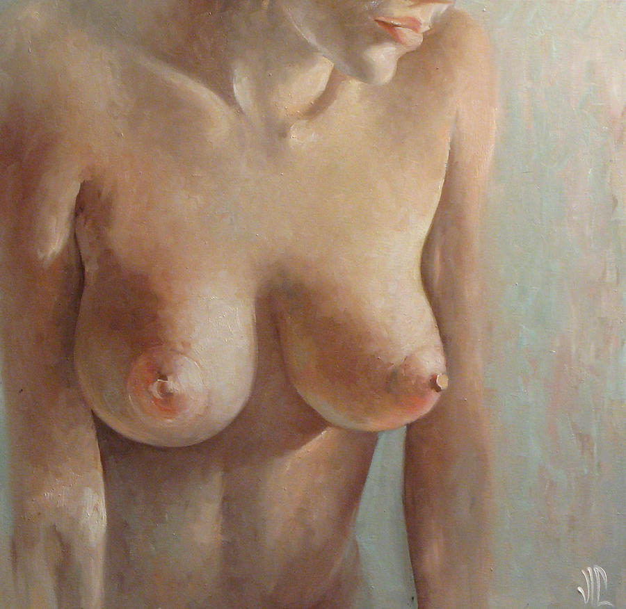 Pear Painting - Erotic nude by Vali Irina Ciobanu
