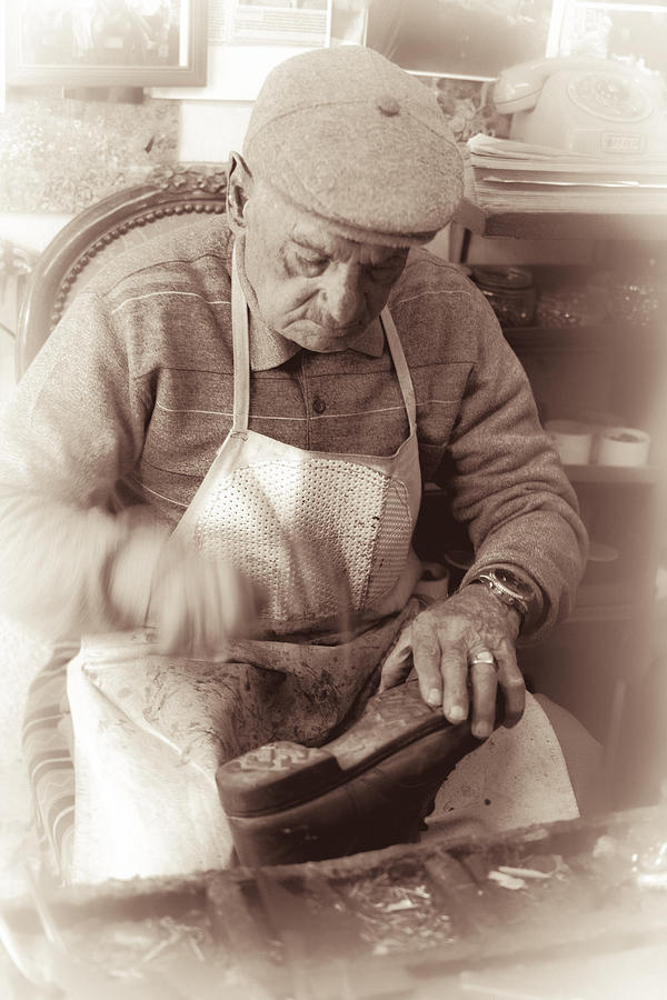 Erotokritos, a Cobbler  from another Era 2 Photograph by Iordanis Pallikaras