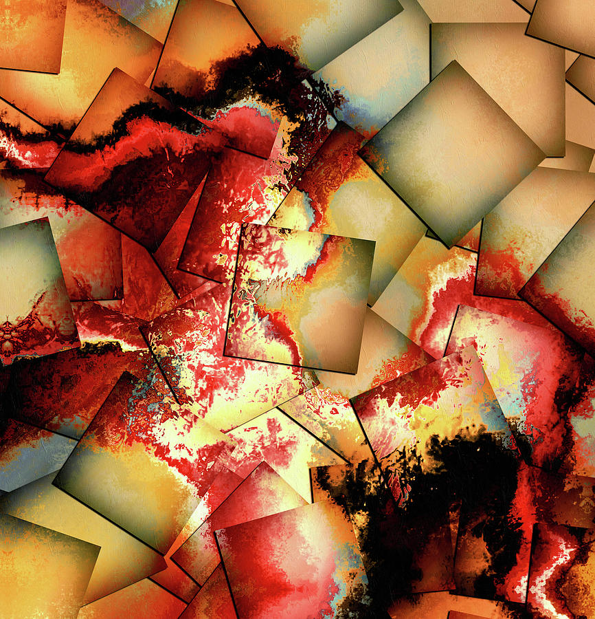 Red Abstract Mixed Media - Eruption Of Life Contemporary Abstract Art by Georgiana Romanovna
