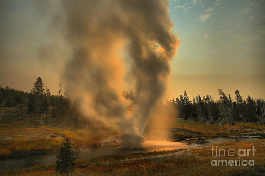 Riverside Geyser Photograph - Eruption Of Passion by Adam Jewell