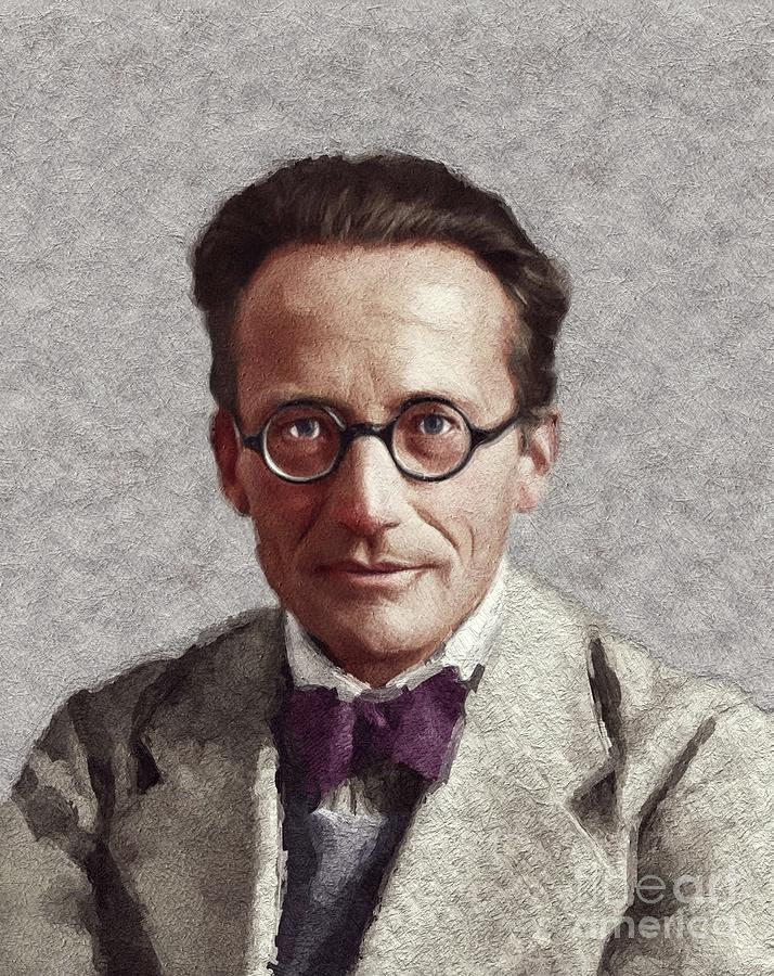 Abstract Painting - Erwin Schrodinger, Famous Scientist by Esoterica Art Agency