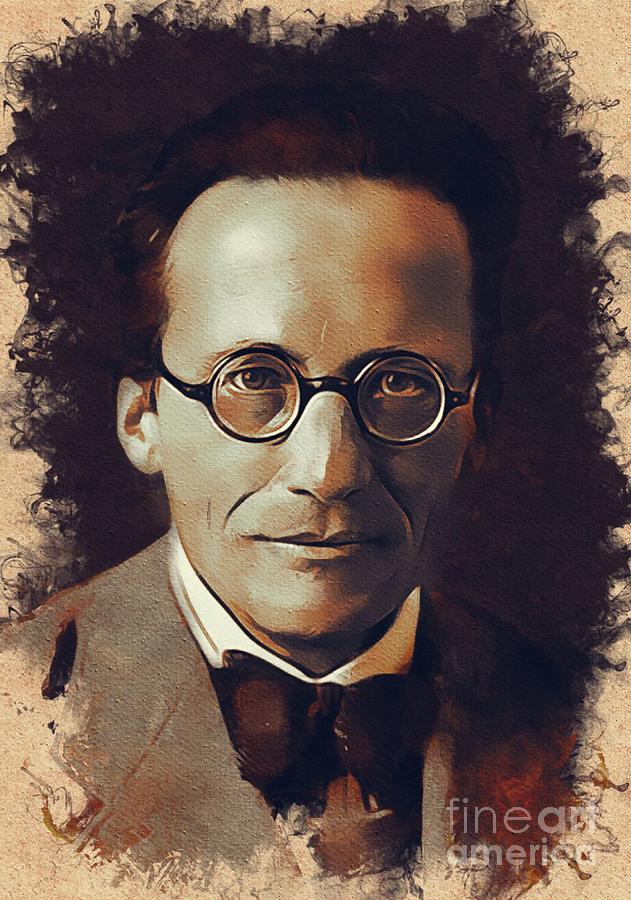 Vintage Painting - Erwin Schrodinger, Physicist by Esoterica Art Agency