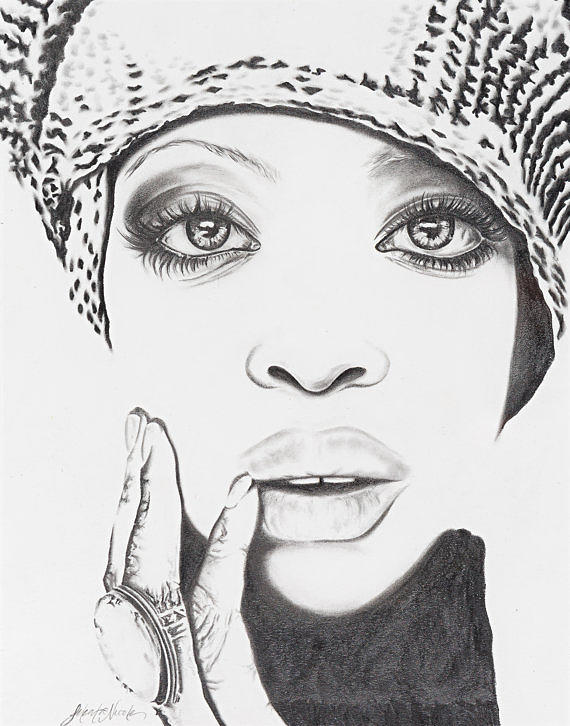 Erykah Badu Drawing by Jeleata Nicole Fine Art America