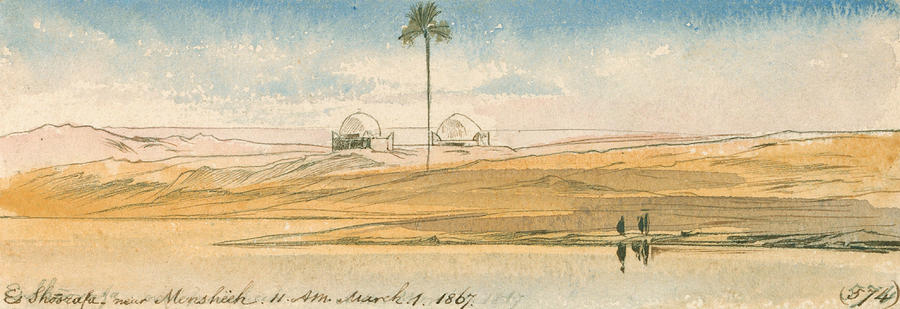 Es Shoorafa, near Mensheeh Drawing by Edward Lear