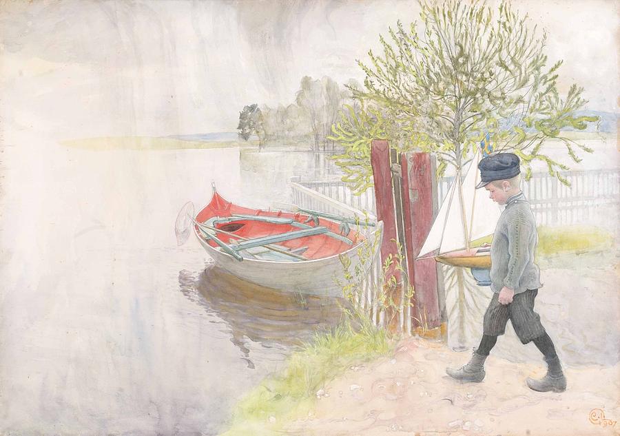 Carl Larsson Painting - Esbjorn Med Sin Segelbt by MotionAge Designs