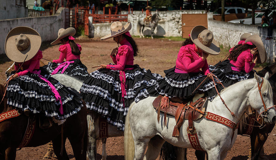 Escaramuza Cowgirls Crossing Themselves Photograph by Dane Strom Escaramuza Cowgirls Crossing Themselves Photograph by Dane Strom