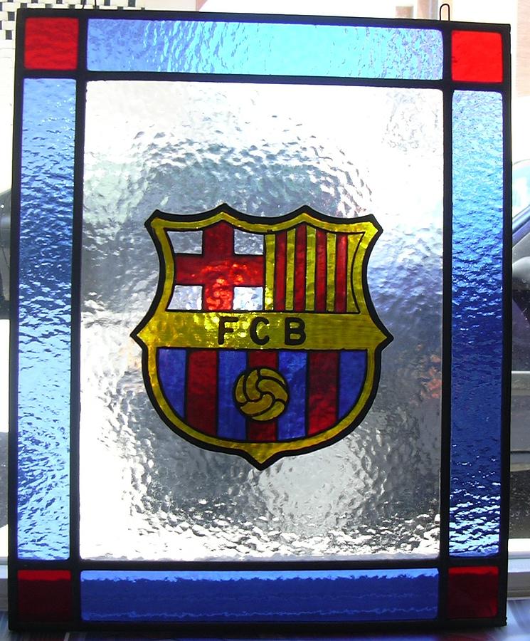 escudo del F.C.B. Glass Art by Justyna Pastuszka