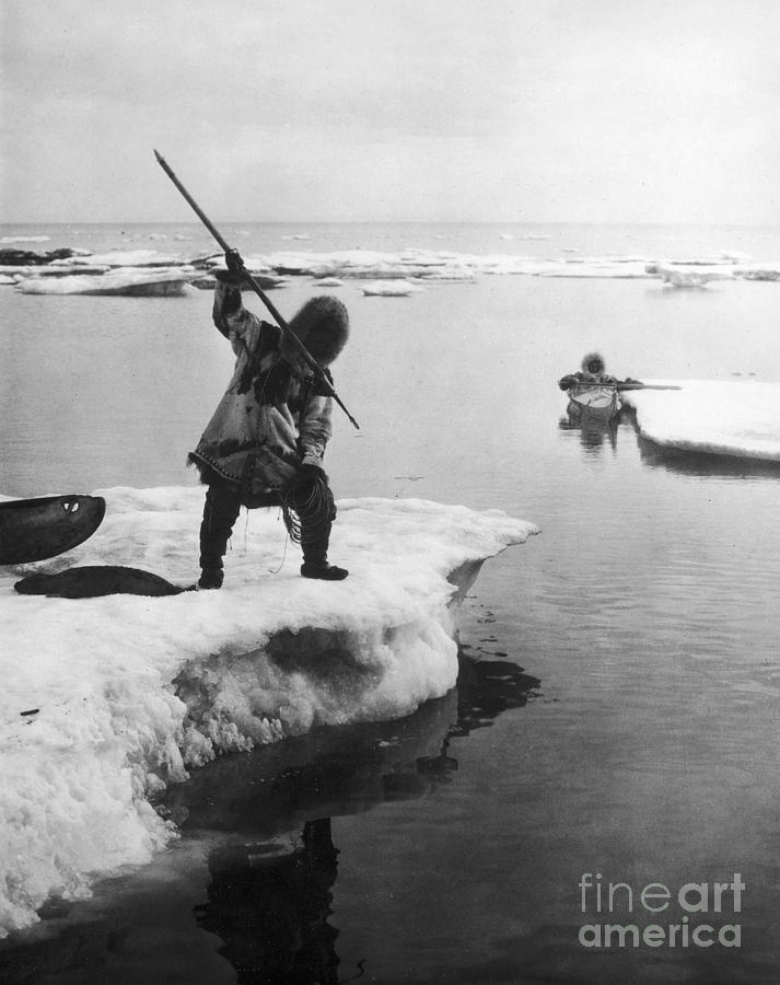 Eskimo Fishermen Photograph by Granger