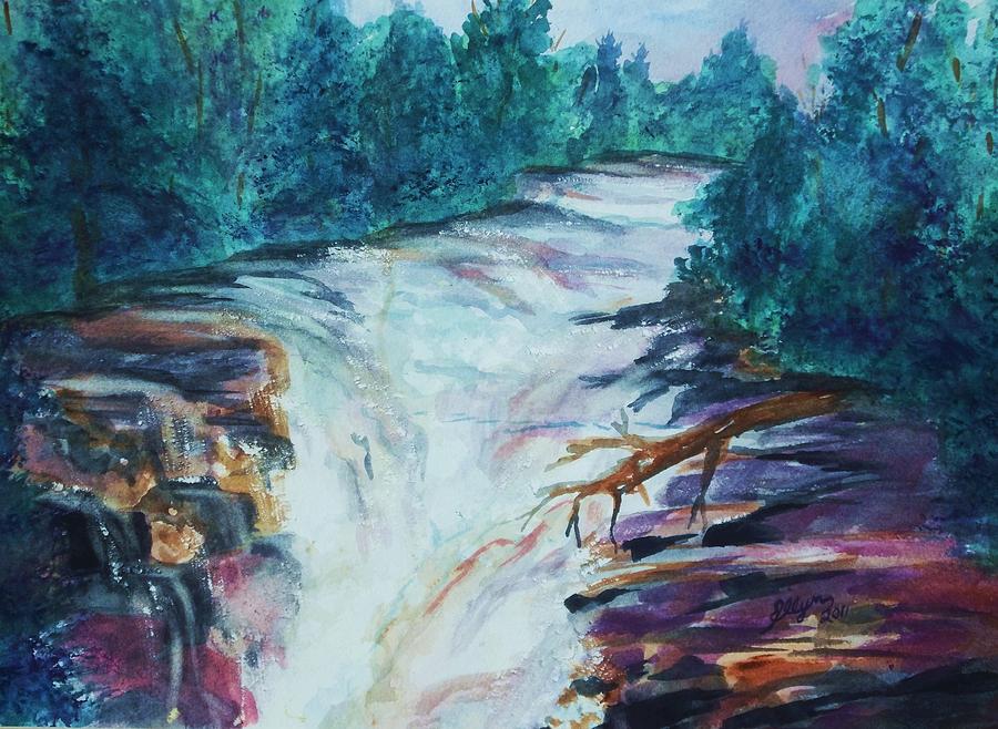 Waterfall Painting - Esopus Creek by Ellen Levinson