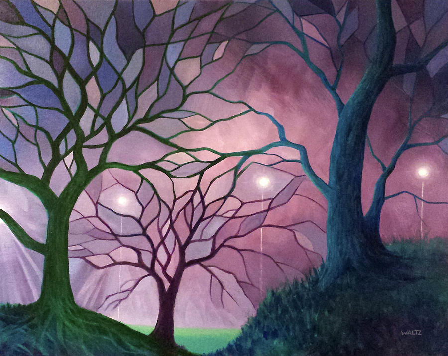 Lamp Post Painting - Esoteric Reflections by Beth Waltz