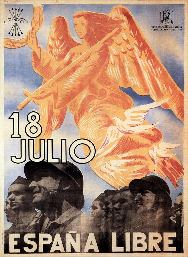 Espana Libre - Vintage Poster Collage Painting