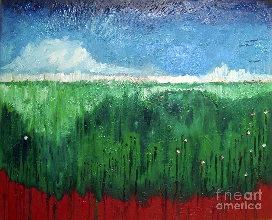 Landscape Painting - Espejismos sobre un mar de hierba by ZarZas Art