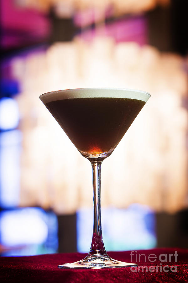 espresso coffee Martini cocktail in trendy bar Photograph