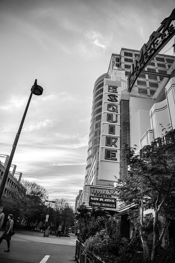 Esquire Theatre black and white Photograph by Janet  Kopper