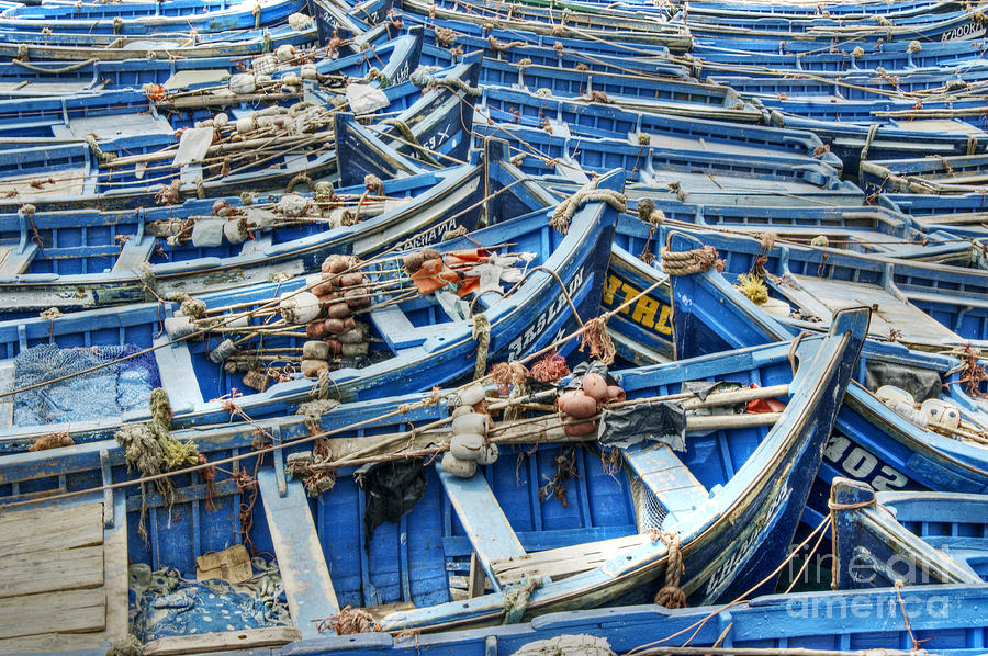 Essaouira Blue Fishing Boats Photograph by David Birchall