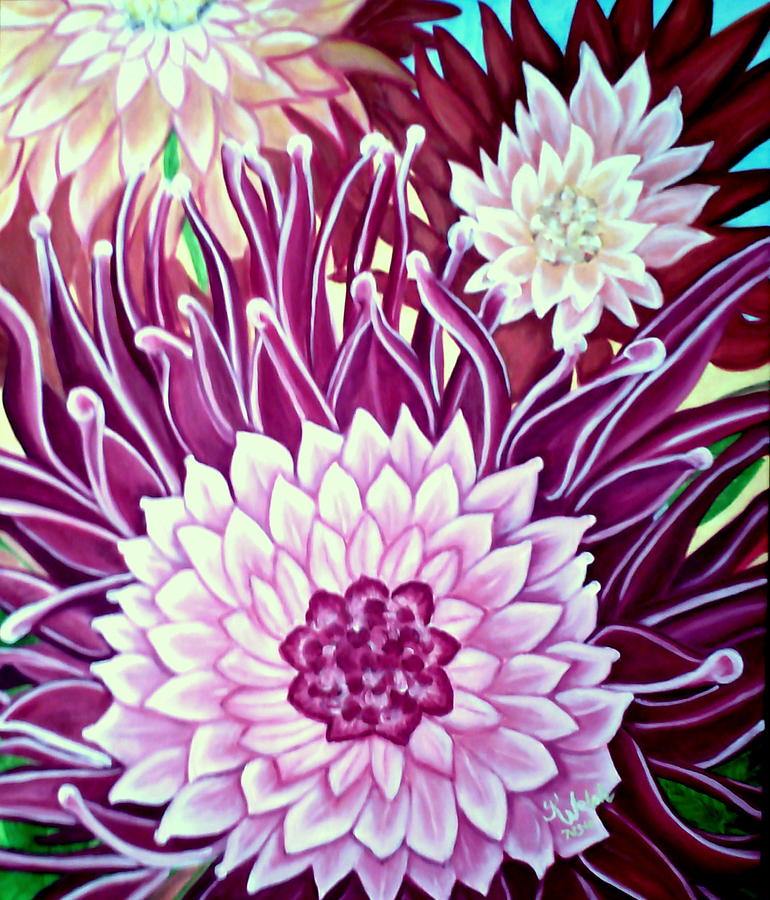 Flower Painting - Essence of Burgundy by Kathern Ware