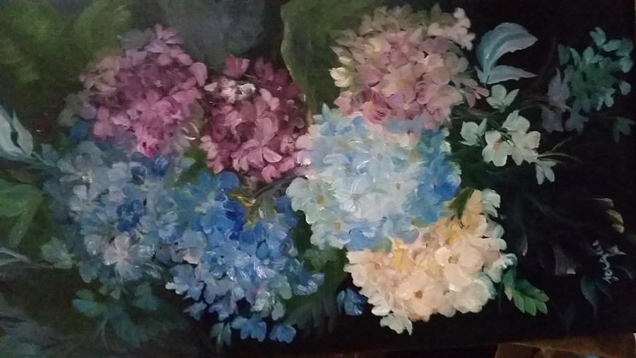 Essence of Hydrangea Painting by Jacqueline Whitcomb
