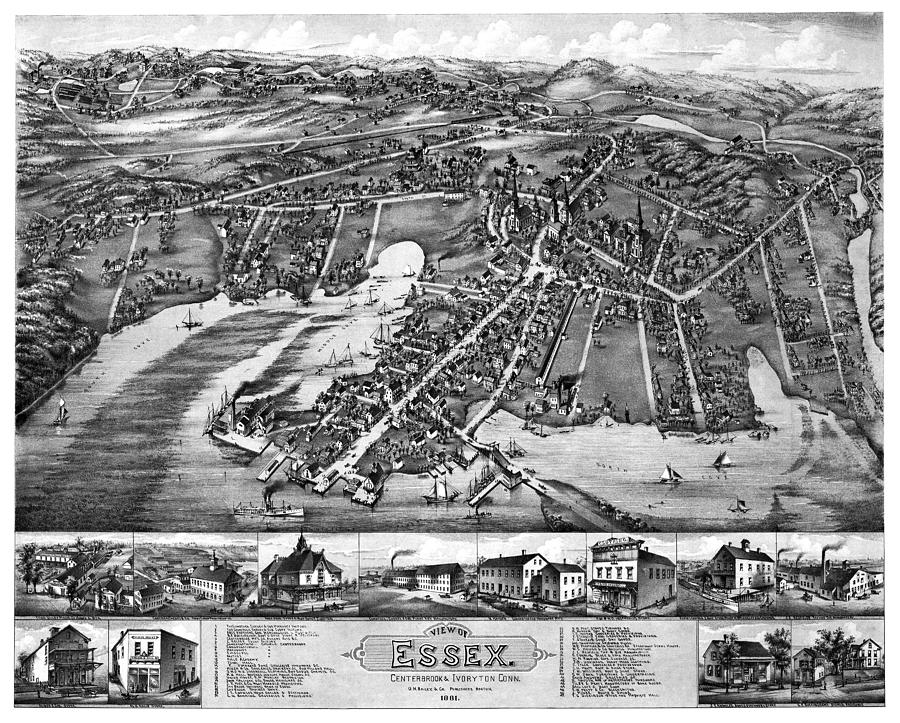 Essex Centerbrook Ivorytown Antique Map 1881 Photograph by Phil Cardamone